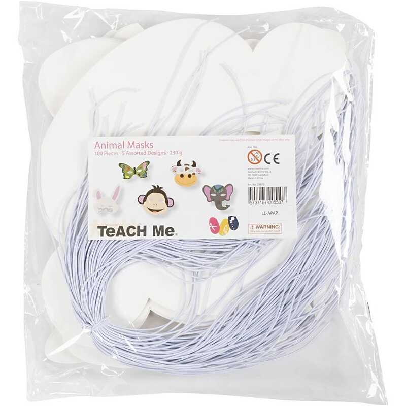 Masks, animals, White 100 pcs