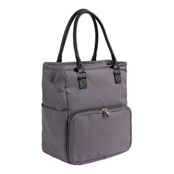 Shoulder bag with zipper pocket, dark gray