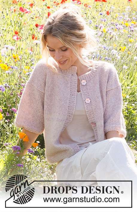 232-14 Dream in Rose Cardigan by DROPS Design