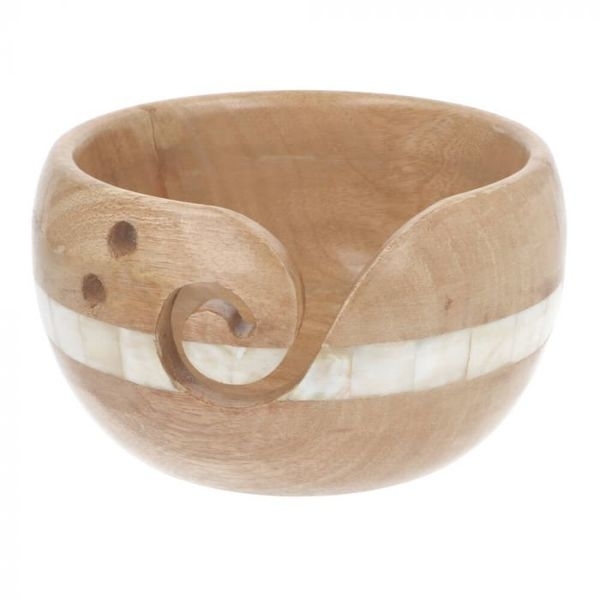 Scheepjes Yarn Bowl Mango Wood and Pearl
