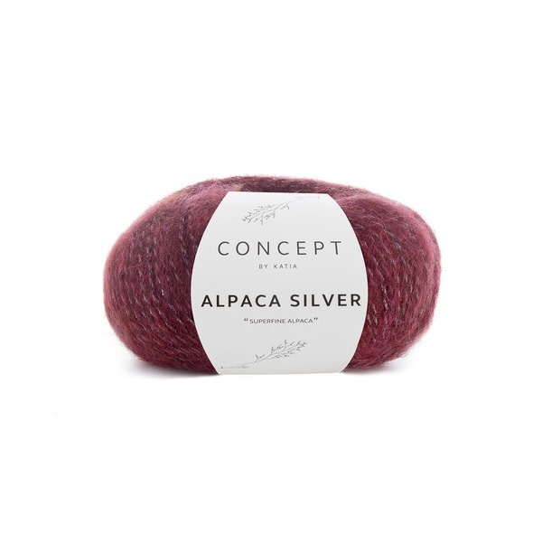 Katia Alpaca Silver 259 Burgundy red-silver