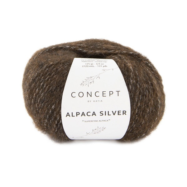 Katia Alpaca Silver 275 Dark brown-silver