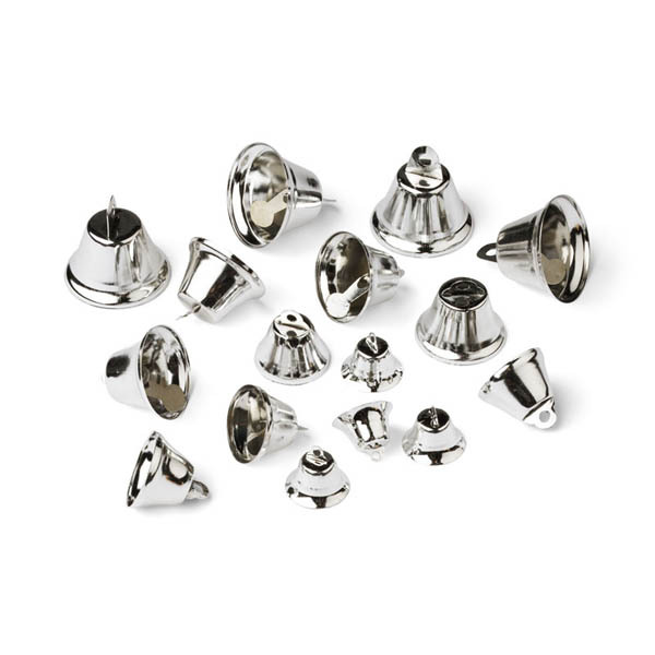 HobbyArts Bells, Silver Mix, 16 pcs.
