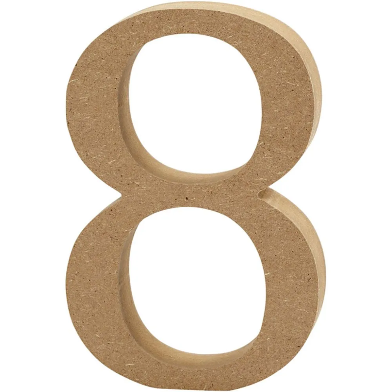 Number, MDF, 13 cm, 1 pcs