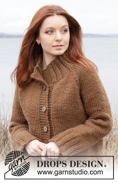 244-26 Autumn Amber Cardigan by DROPS Design