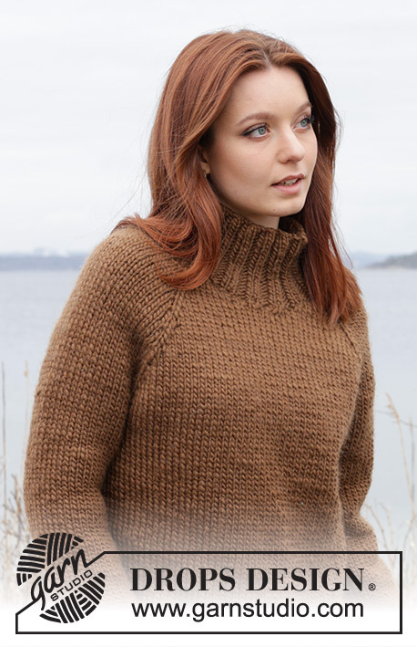 244-25 Autumn Amber Sweater by DROPS Design