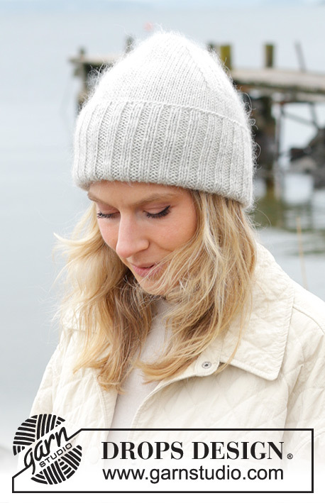 242-48 Silver Day Hat by DROPS Design