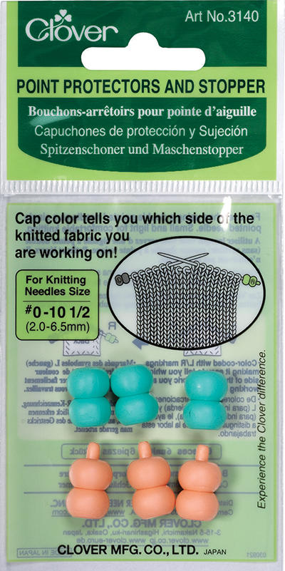 Clover Needle protector and stopper (Turquoise/Pink)