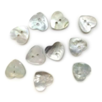 HobbyArts Perlemorsknapper Hjerte, 10 stk