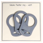 Go Handmade Silikone Suttekæde Adapter 3 stk Ensfarvet grå