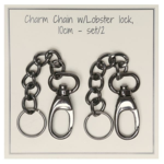 Go Handmade Charm Kæde, Lobster lås, 2 stk Mørkegrå