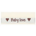 Go Handmade Vævet Label, Dobbeltsidet, 50 x 11,5 mm, 10 stk-Baby love