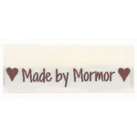 Go Handmade Vævet Label, Dobbeltsidet, 50 x 11,5 mm, 10 stk-Made by Mormor