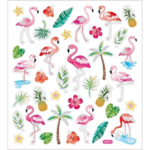 Stickers, Dyr, Ark 15 x 16,5 cm, 1 ark Flamingo
