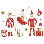 Jumping jacks Nutcracker, ballerina and Santa Claus, 2 sheets
