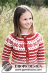 34-31 Candy Cane Lane Kids Jacket by DROPS Design