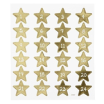 Christmas calendar number stickers, 24 pcs. Stars