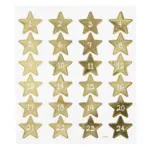 Christmas calendar number stickers, 24 pcs. Stars
