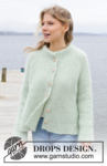 243-4 Green Whisper Cardigan by DROPS Design